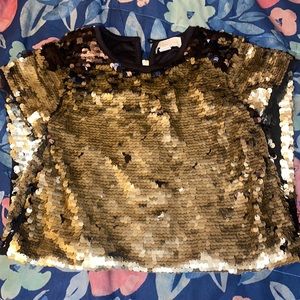 Primark Big Girls 7-8 Dress Gold & Black